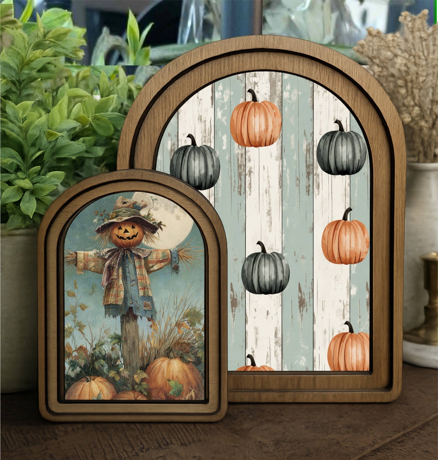 Layered Set Scarecrow Canvas Art