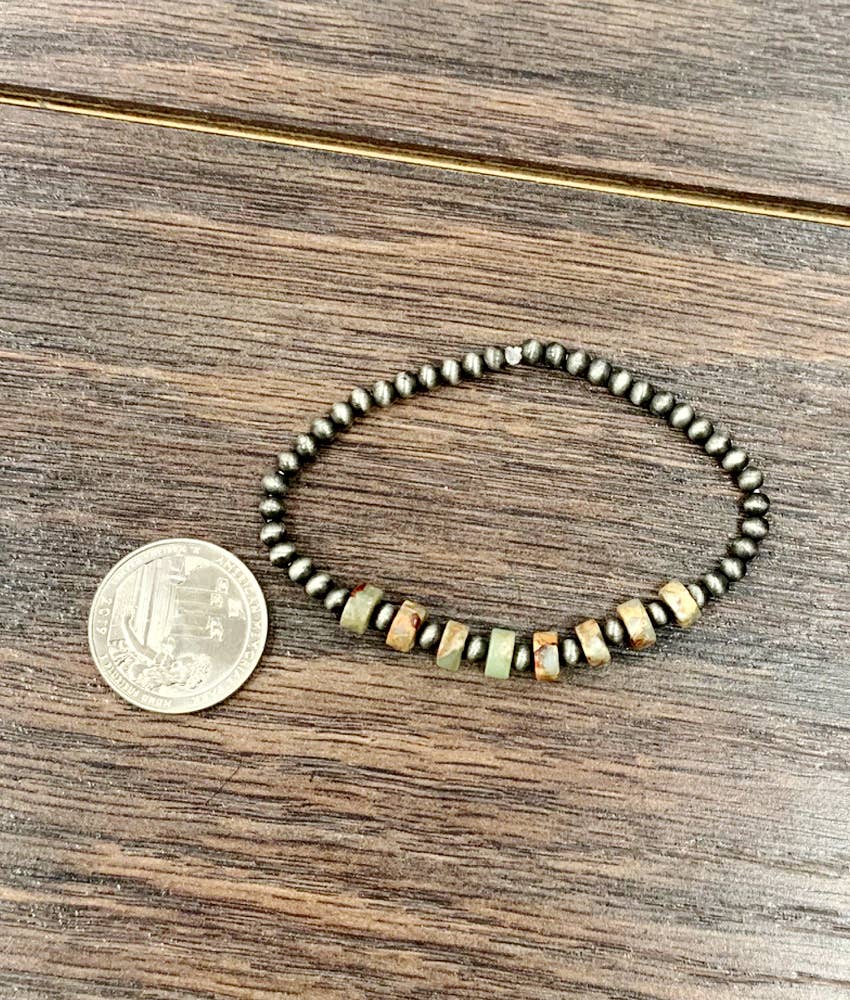 Rondelle Gemstone Stretch Bracelet