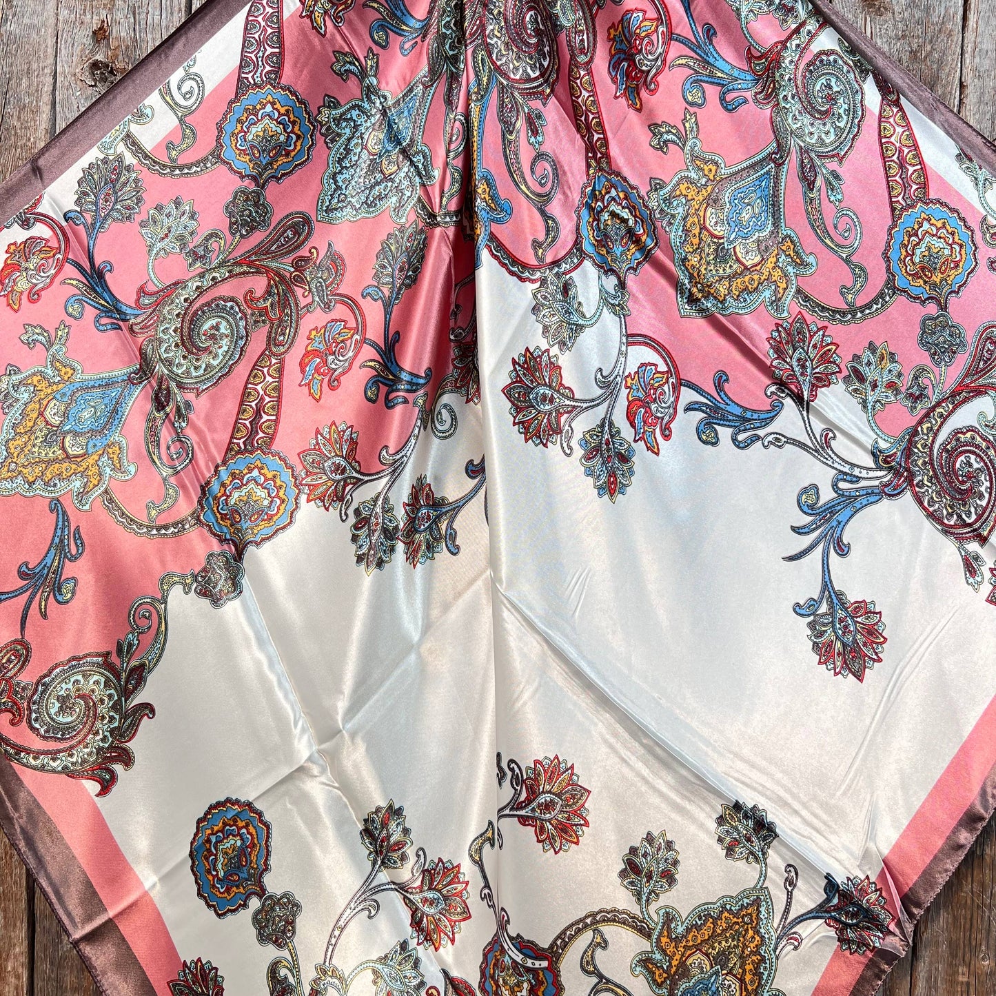 Pink & Brown Paisley Wild Rag