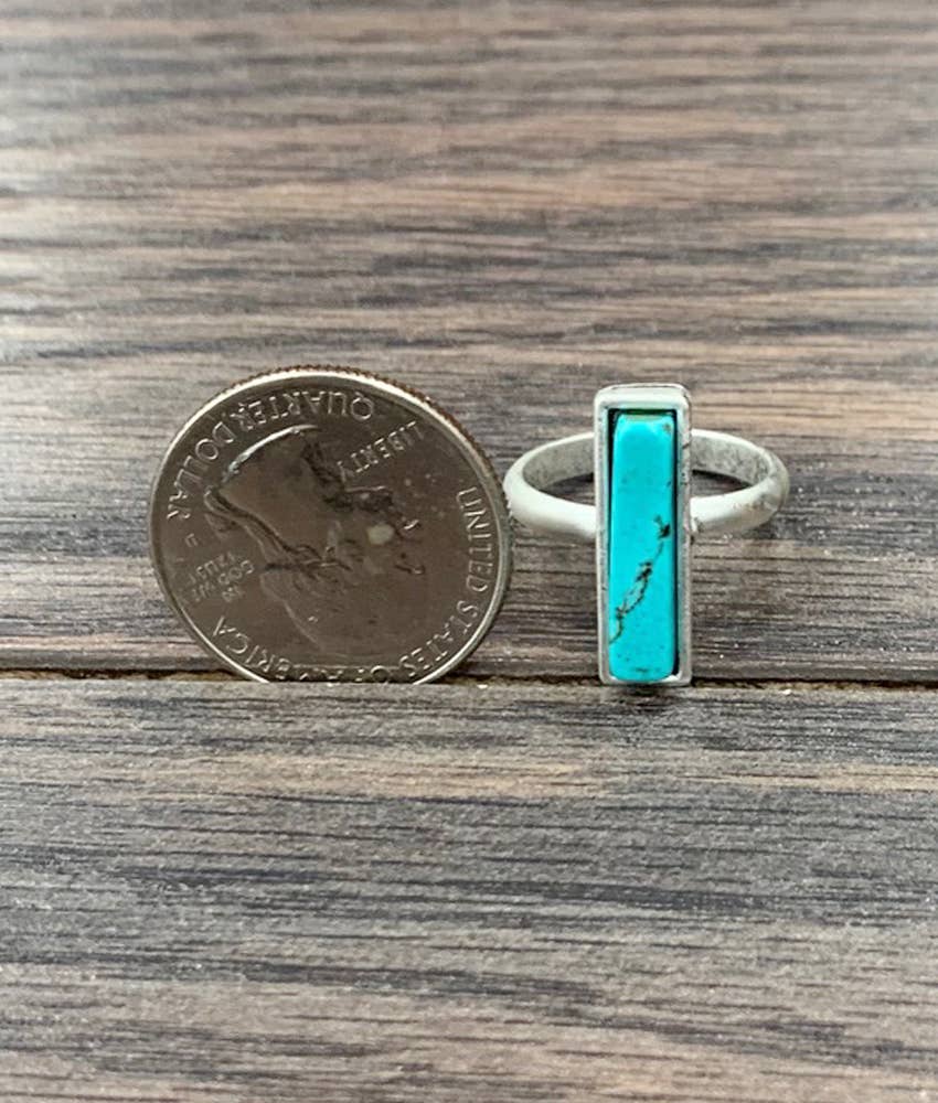 Turquoise Bar Adjustable Ring