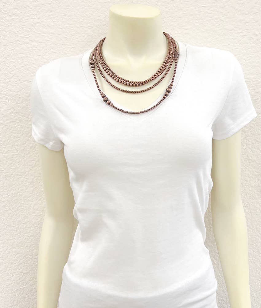 Copper Bead 4 Strand Necklace