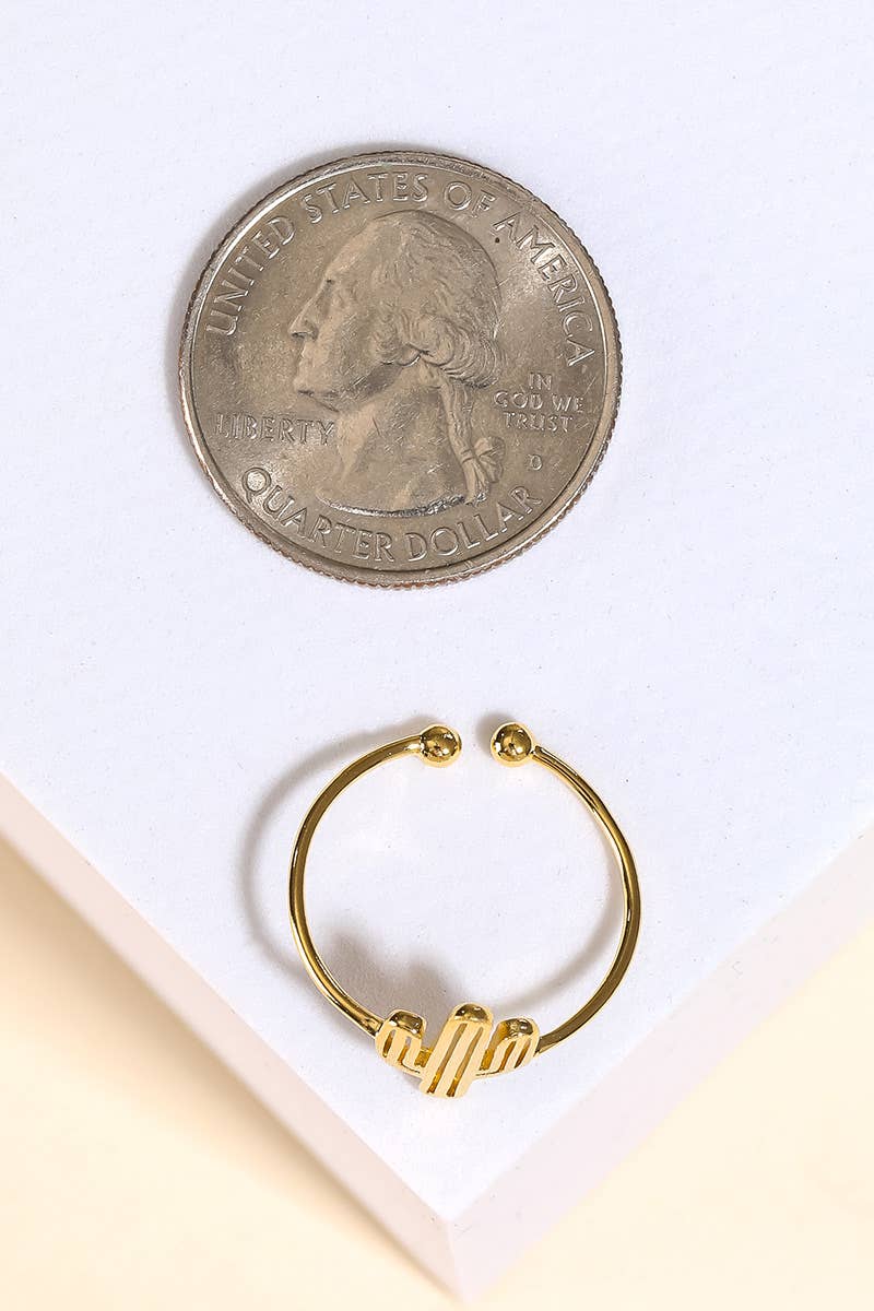 Gold Dipped Delicate Adjustable Cactus Ring
