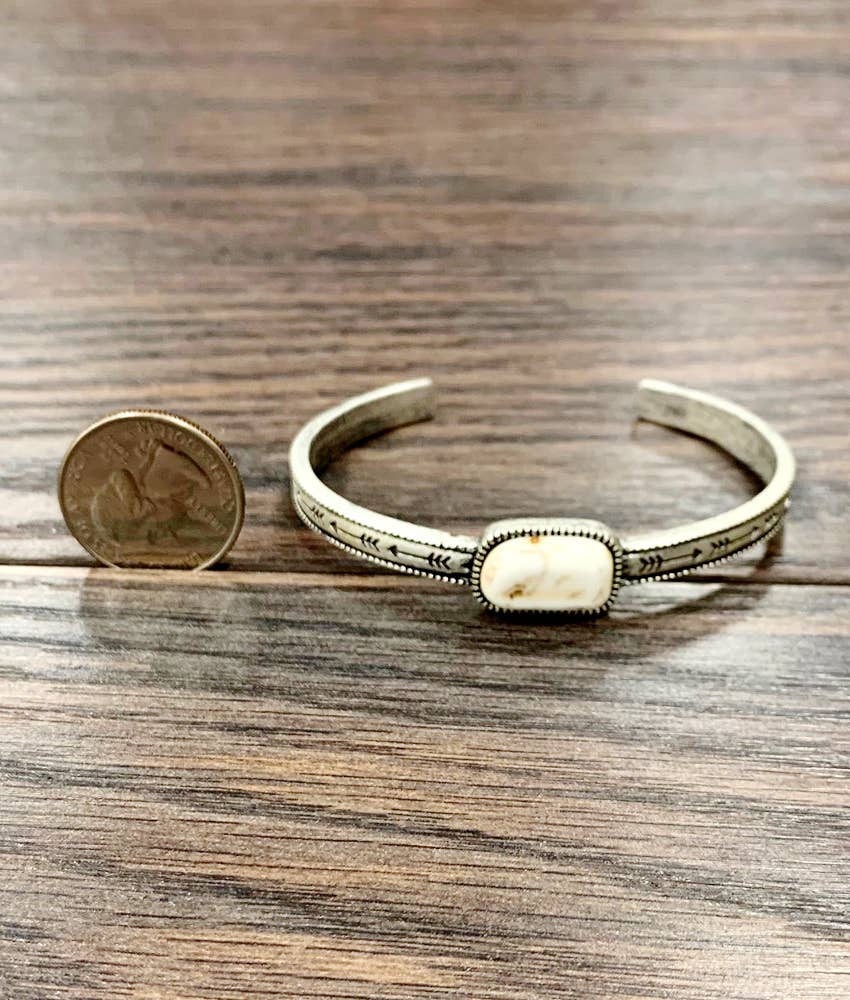 White Turquoise Cuff Bracelet