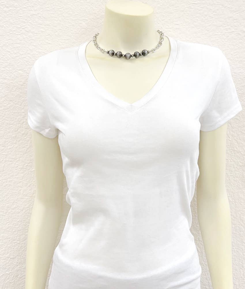 Handmade Silver Bead Necklace