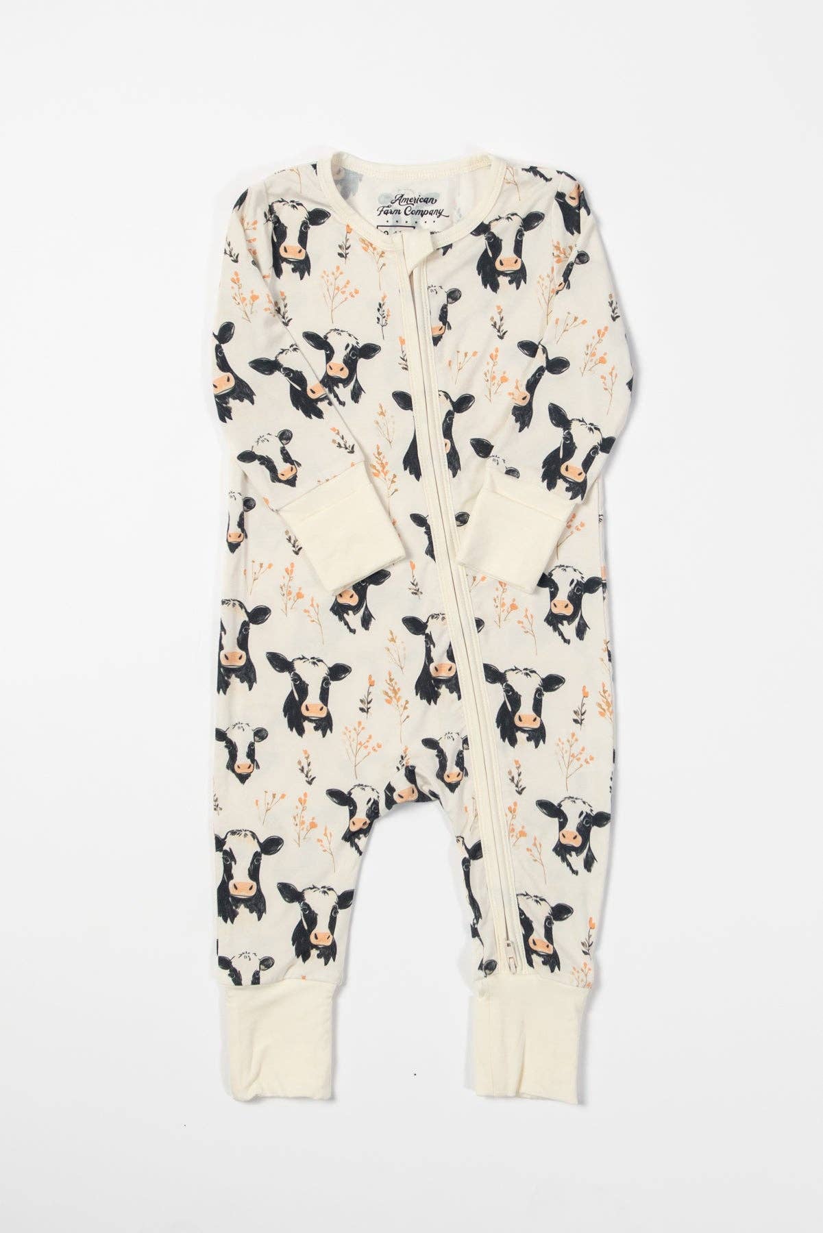 Floral Holsteins Bamboo Zippy