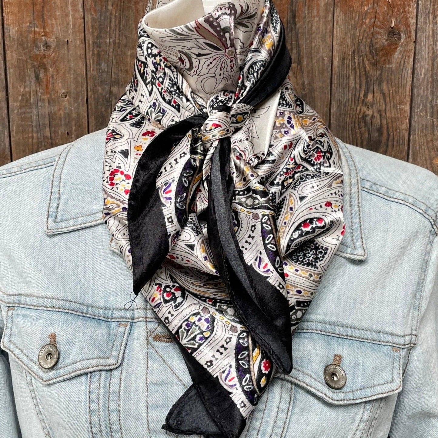 Black Floral Wild Rag