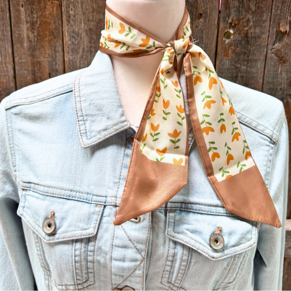 Tan and Cream Western Skinny Mini Wild Rag