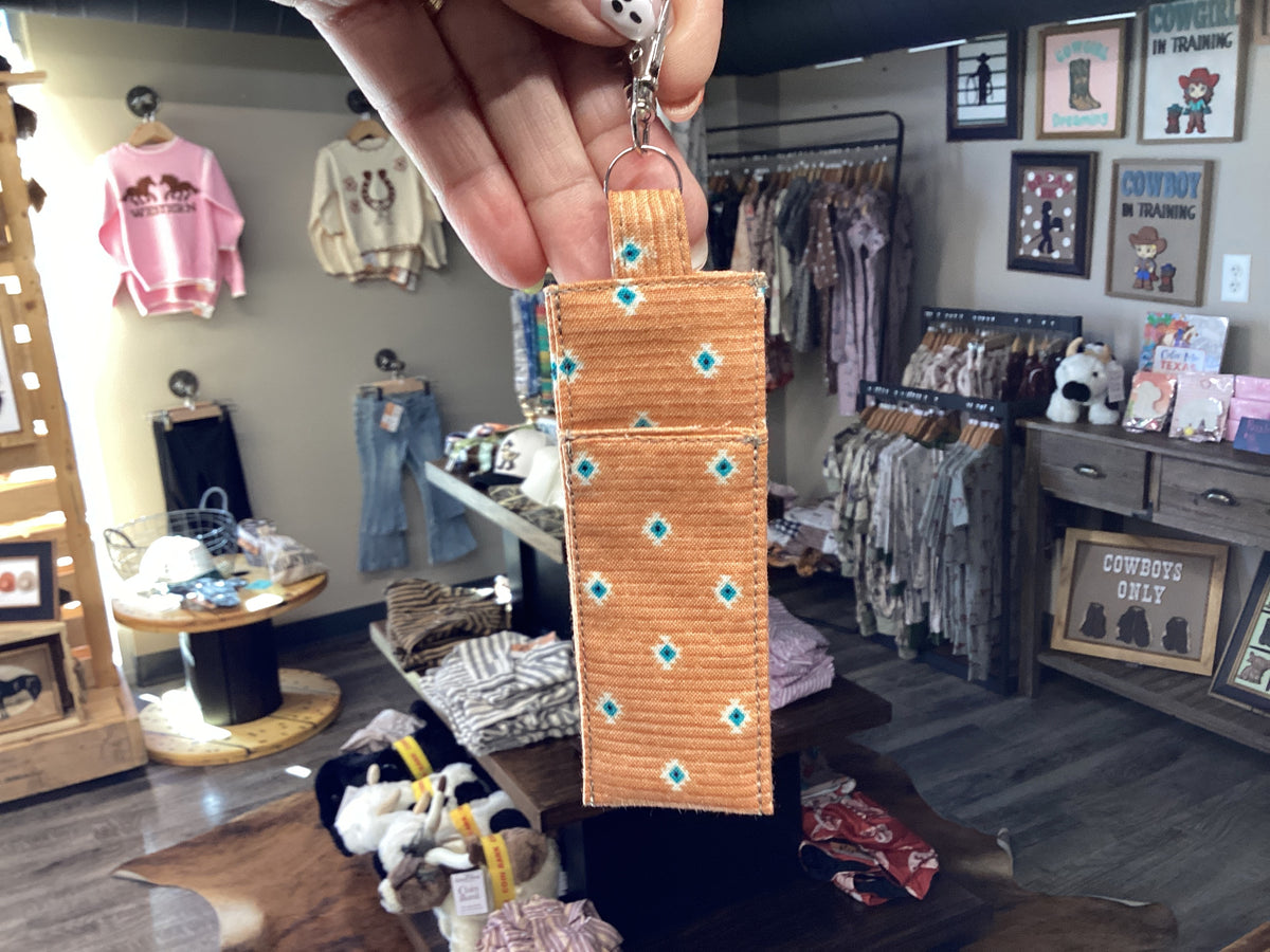 Aztec Chapstick Holder Keychain