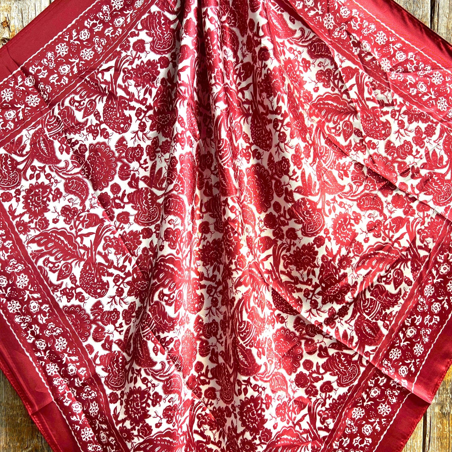 Red & Cream Paisley Wild Rag