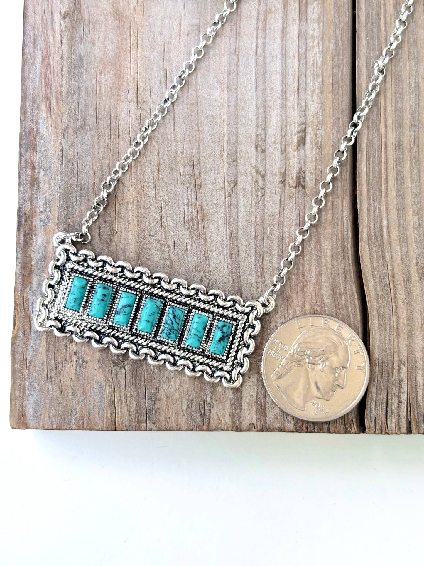 Rectangle Bar Pendant Necklace