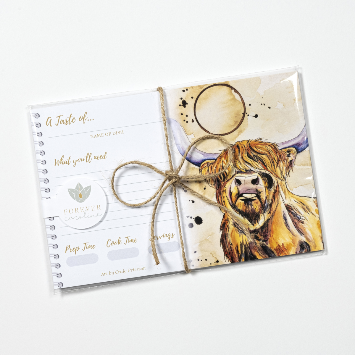 Highland Cow Recipe Card Set