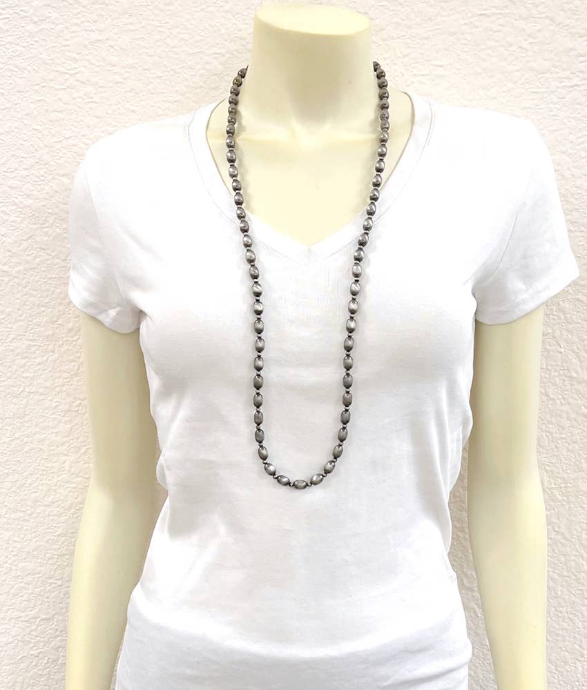 34" 10mm Oval Navajo Bead Necklace