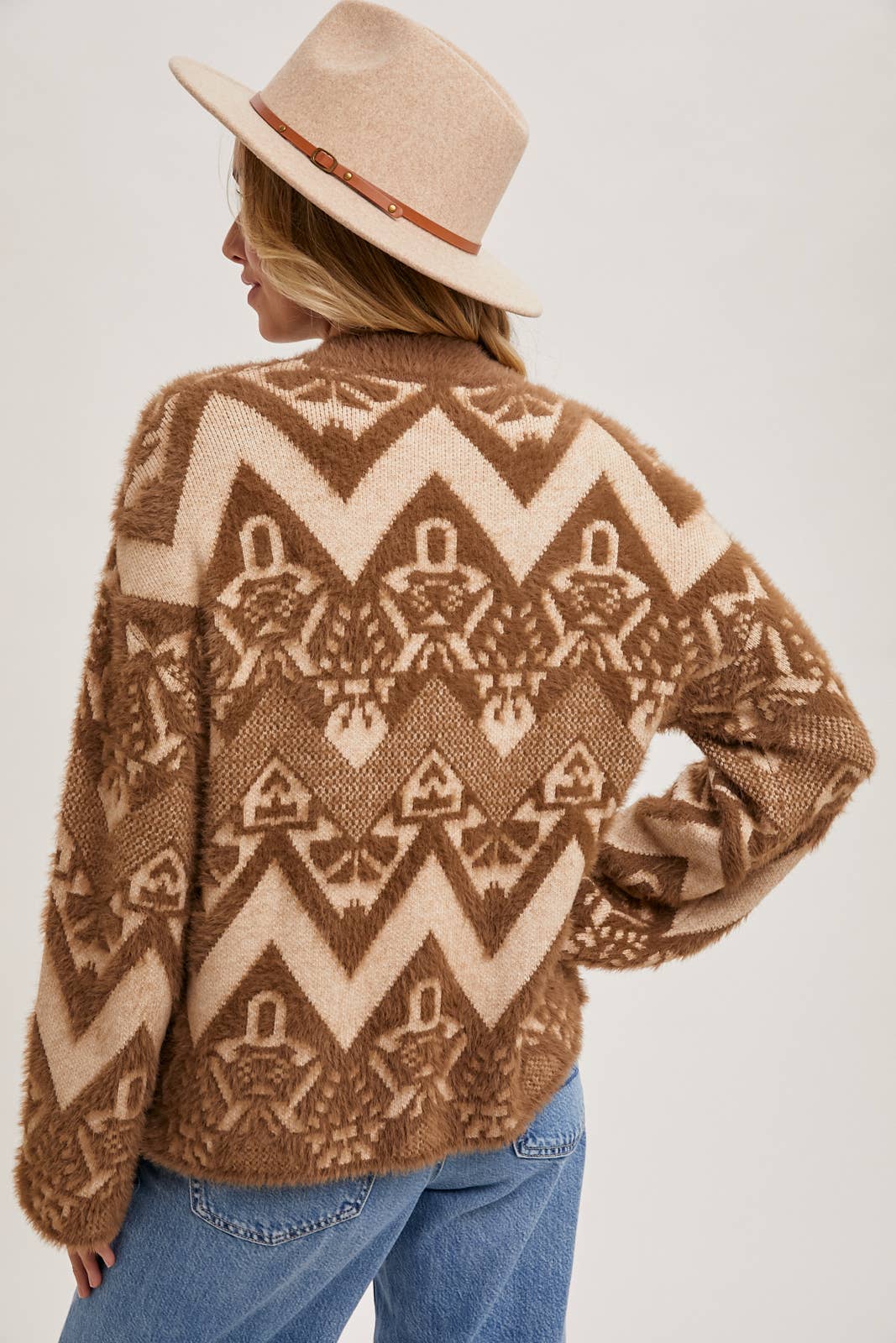 Aztec Mock Neck Sweater