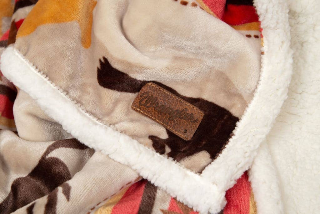Southwest Running Horse Country Throw Blanket