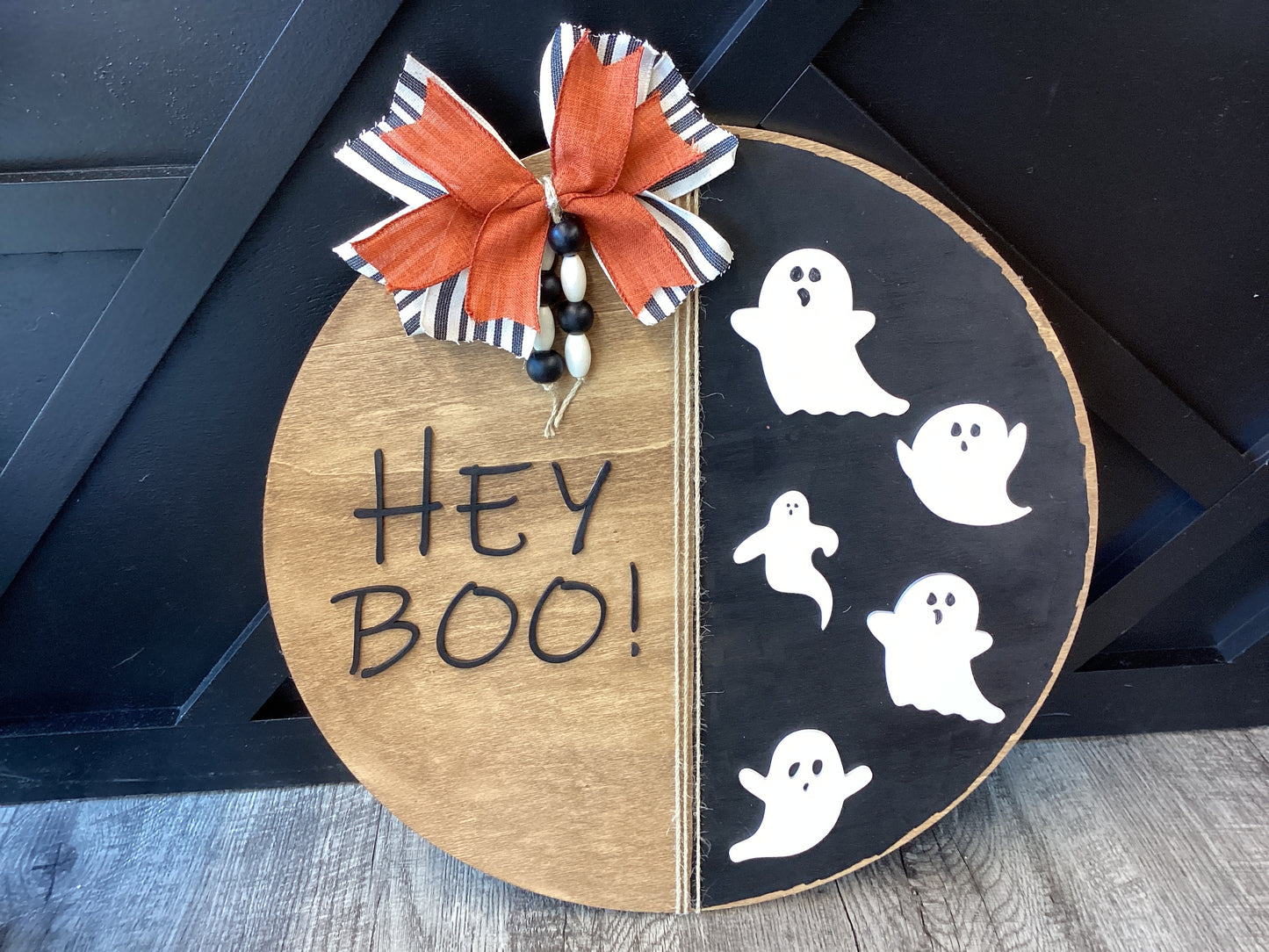 Hey Boo! Round Sign