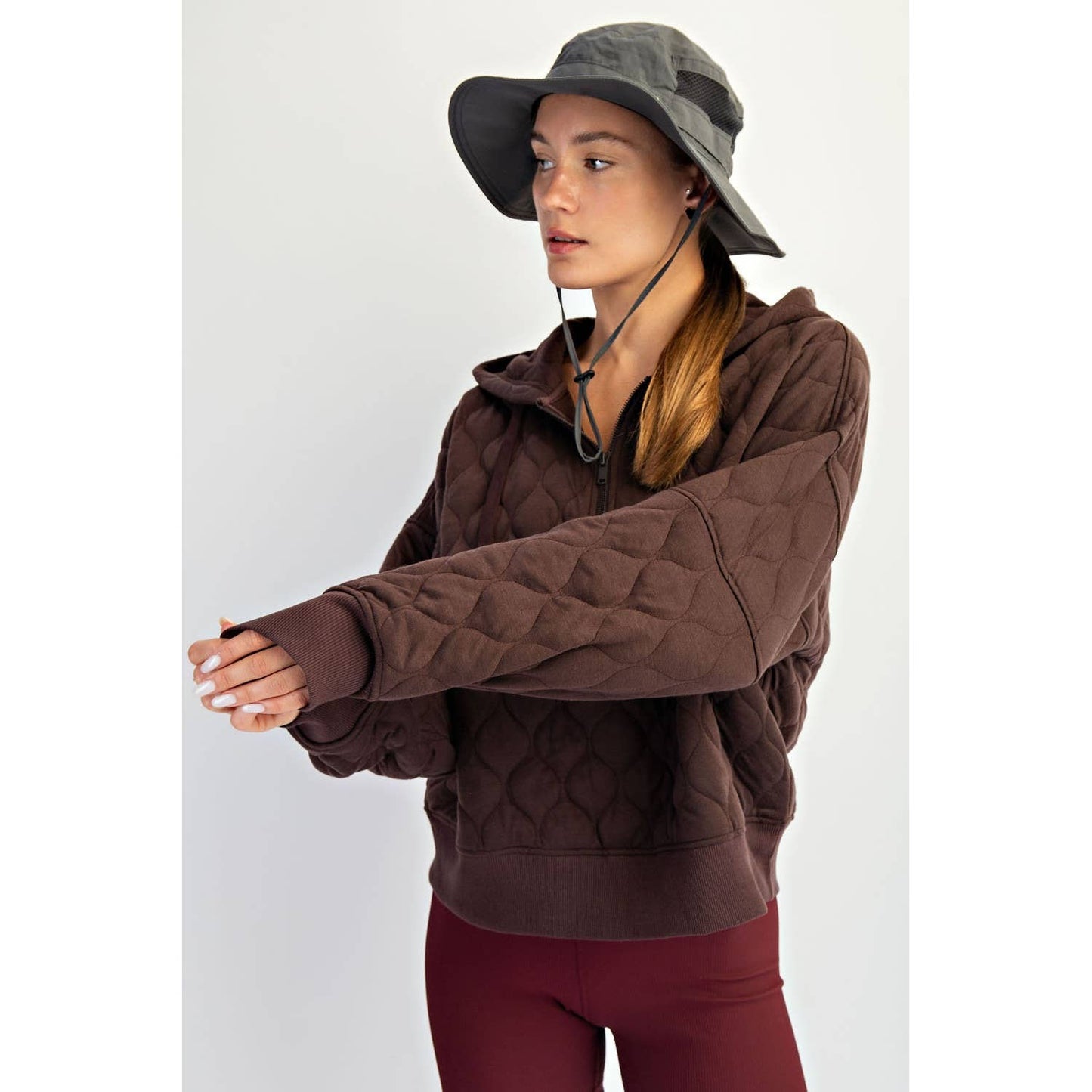 Quilted Quarter Zip Hoodie