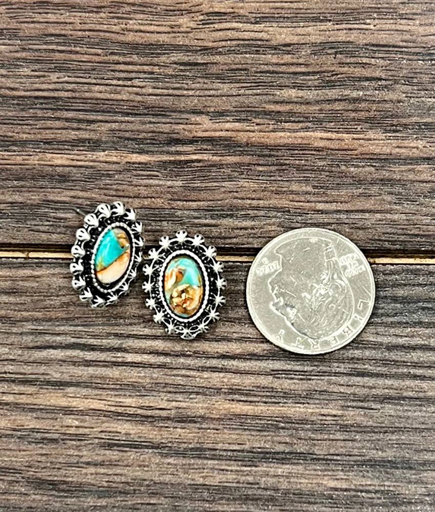 Oval Gemstone Stud Earrings