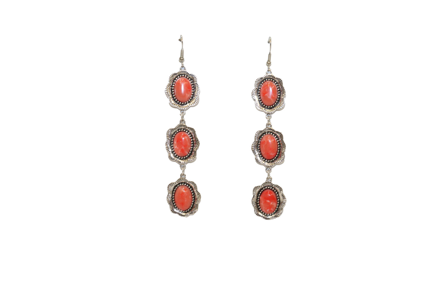 3 Tier Coral Earring on Fishhook