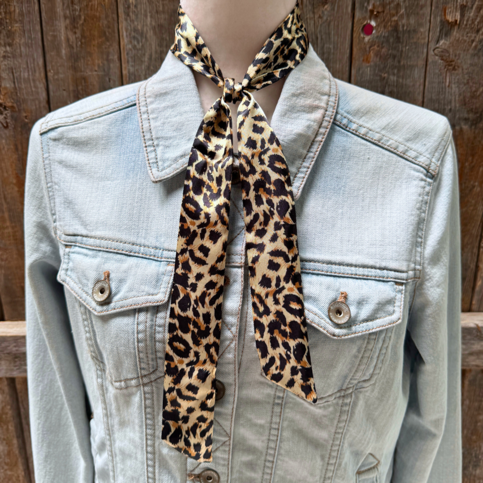 Tan Western Skinny Mini Wild Rag Scarf