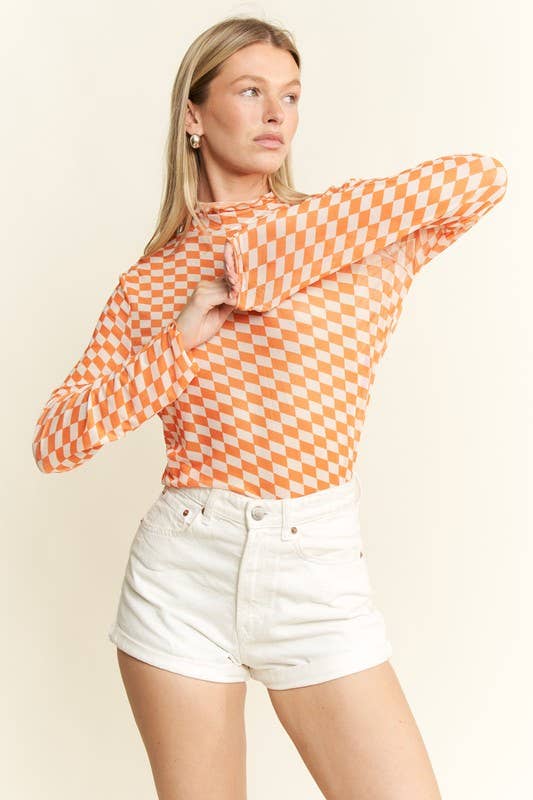 Checkered Mesh Top PS