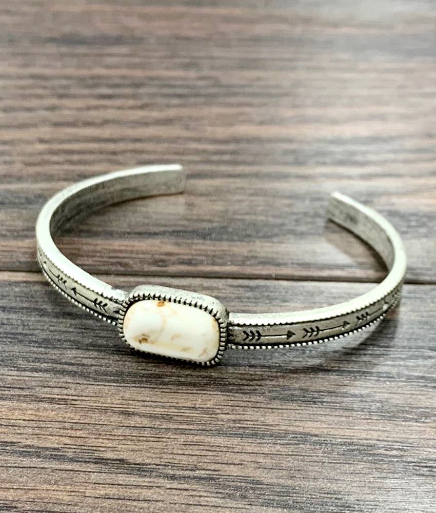 White Turquoise Cuff Bracelet