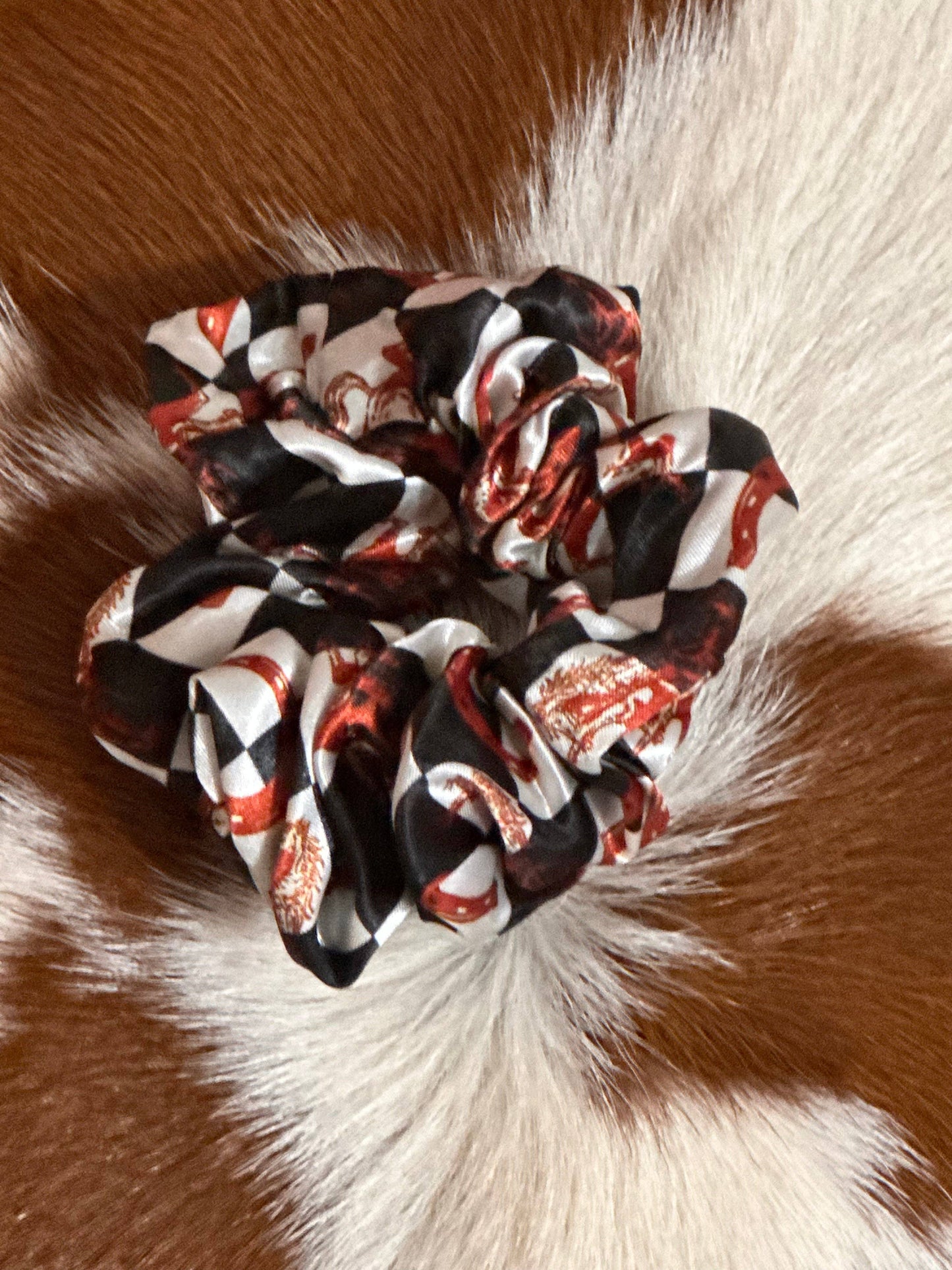 Western Checkered Scrunchie