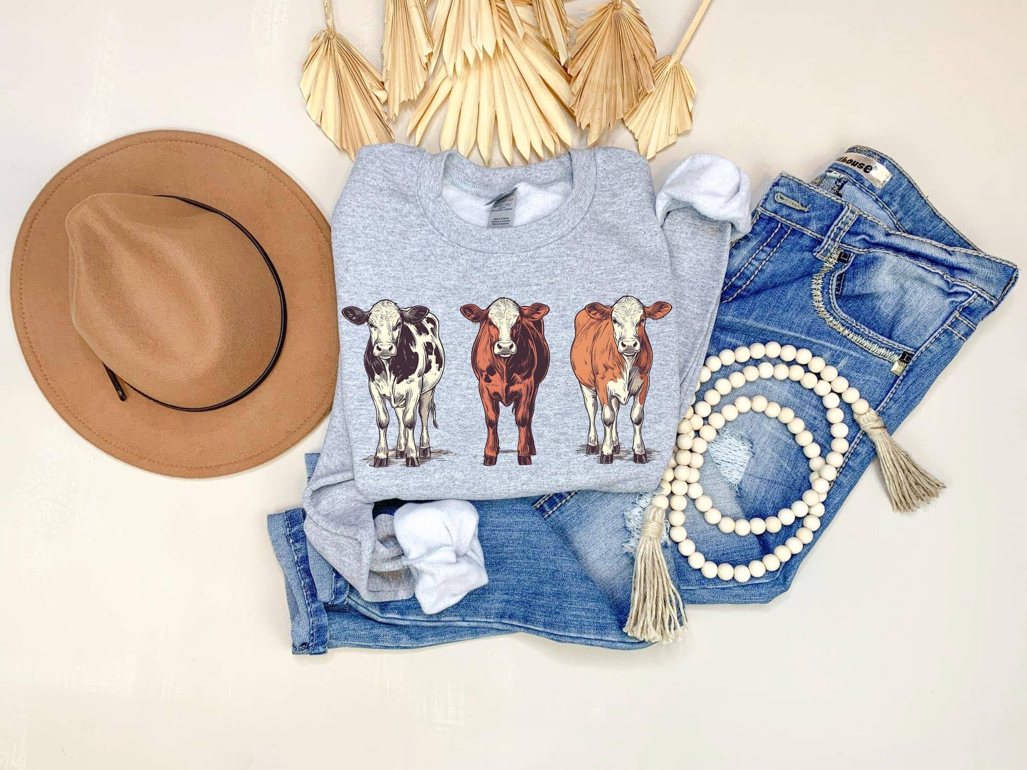 Cow Trio Crewneck