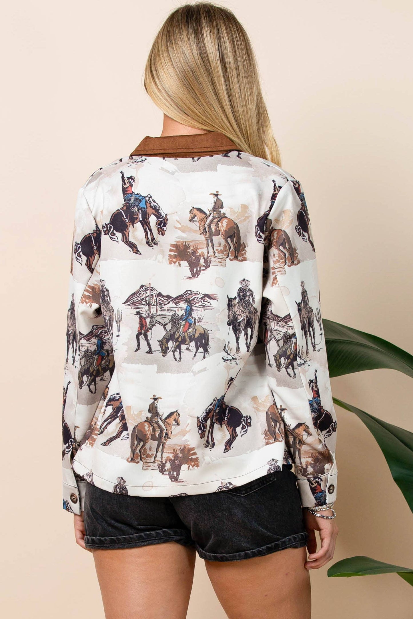 WESTERN PRINT LIGHT BARN JACKET