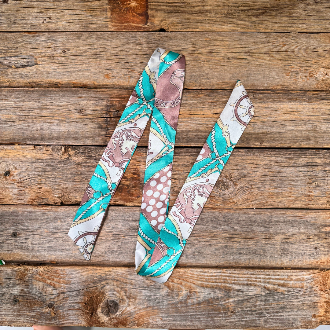 Turquoise Western Skinny Mini Wild Rag