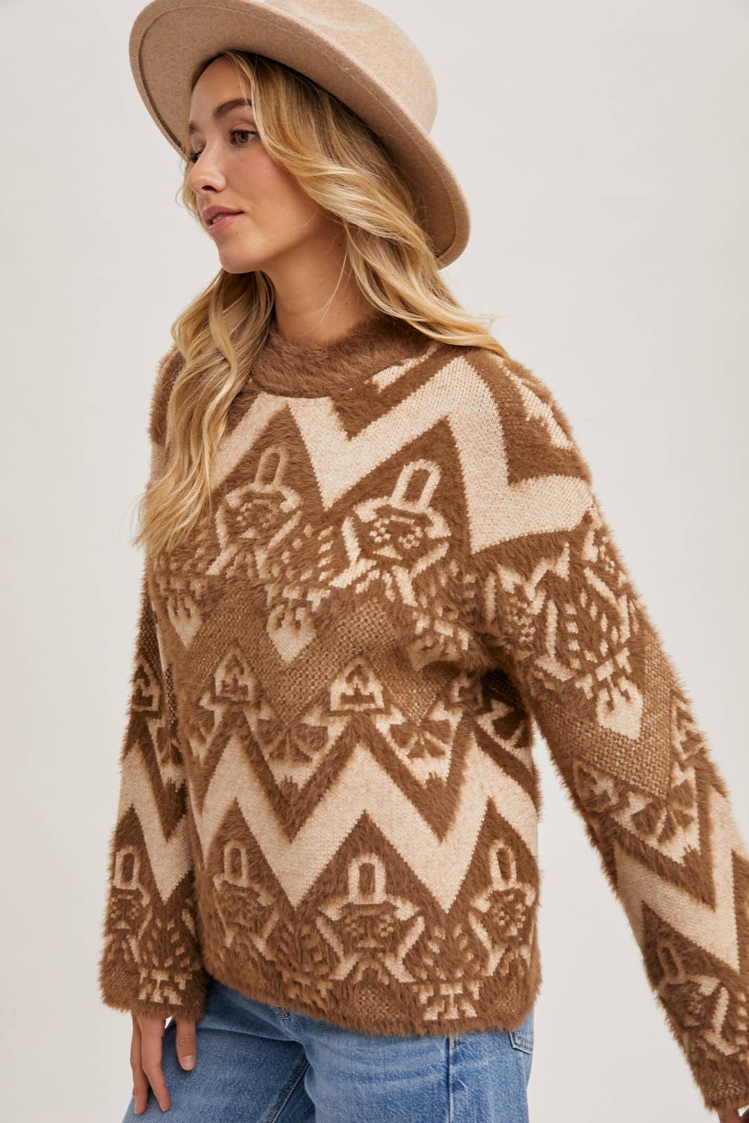 Aztec Mock Neck Sweater