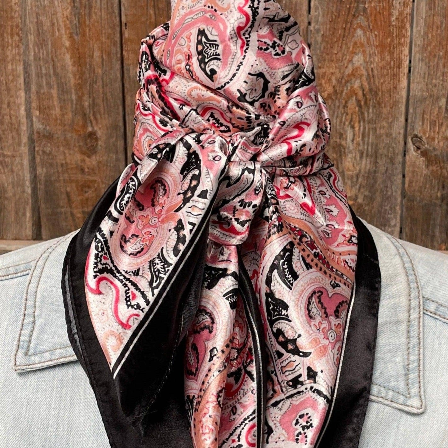 Pink & Black Paisley Wild Rag