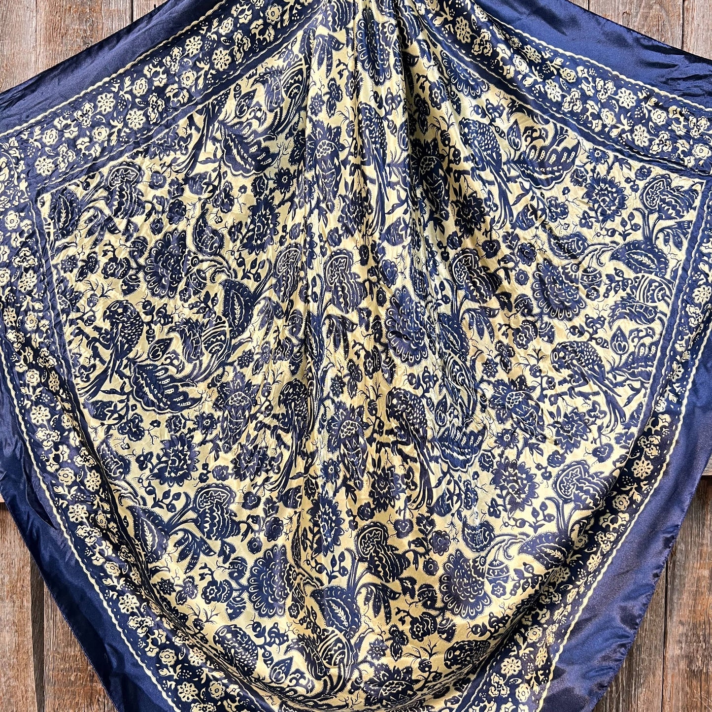 Royal Blue & Cream Paisley Wild Rag
