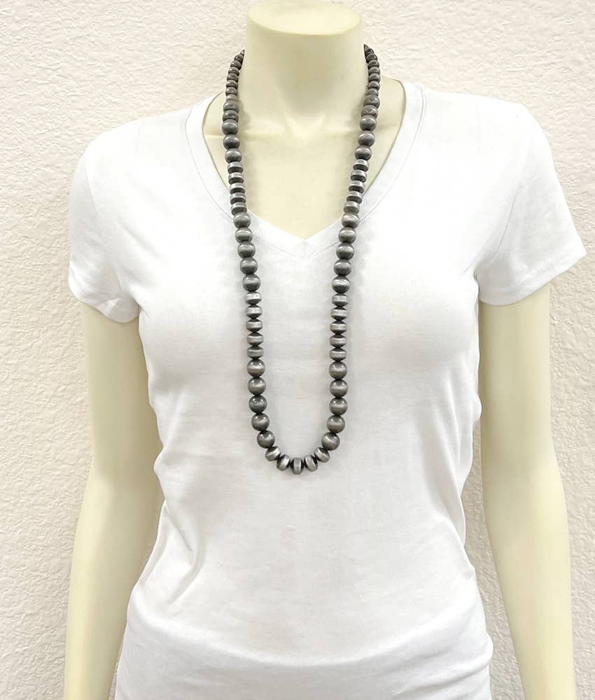 34" Big 3-size Navajo Bead Necklace