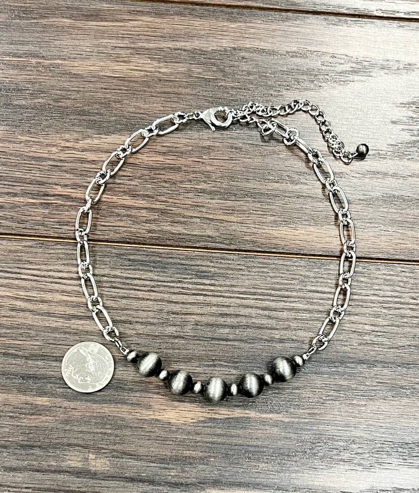 Handmade Silver Bead Necklace
