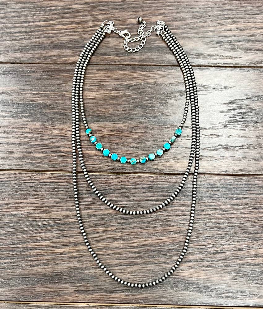 Handmade Navajo Hexa Gemstone Necklace