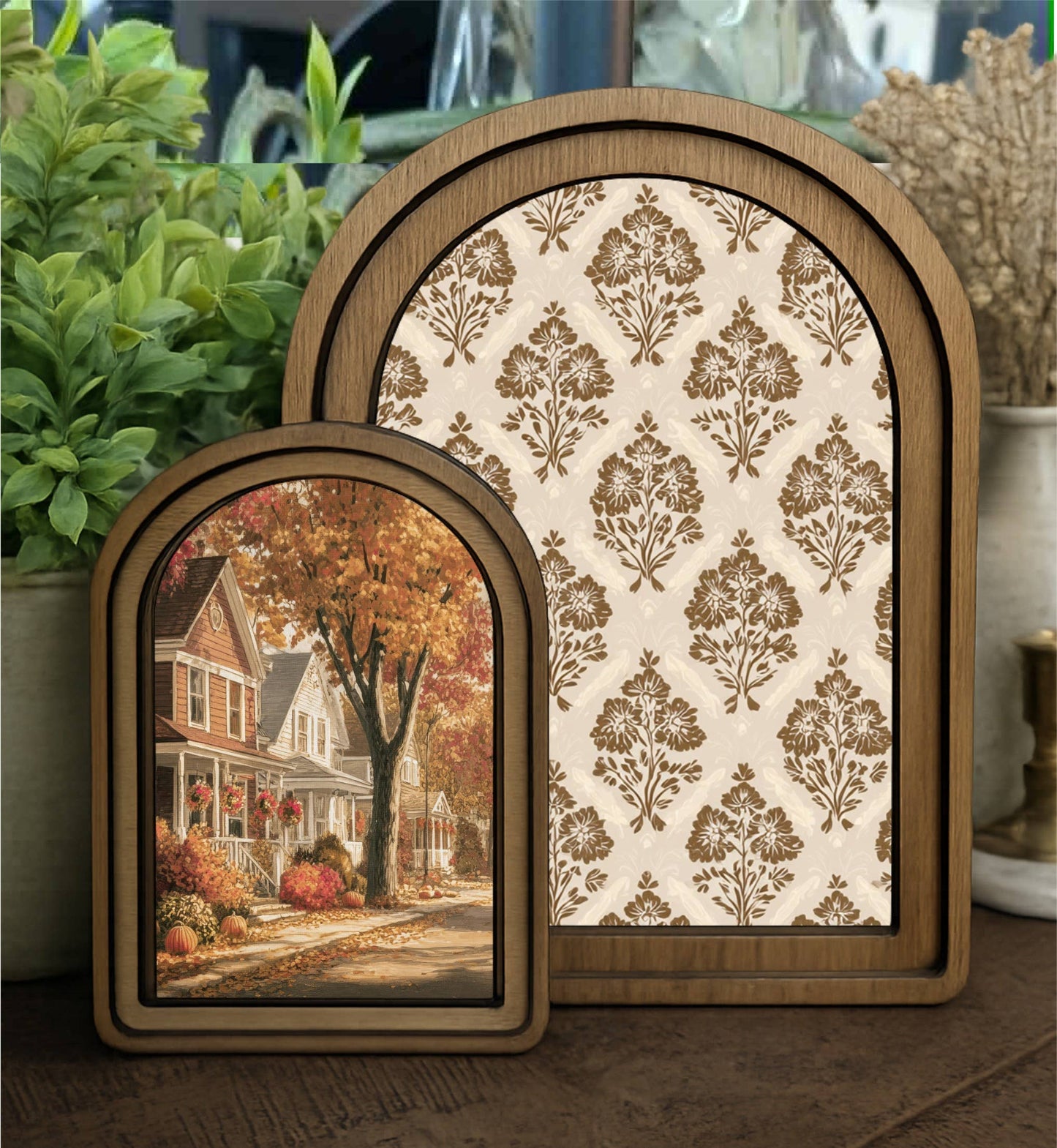 Layered Set Autumn Street Canvas Art