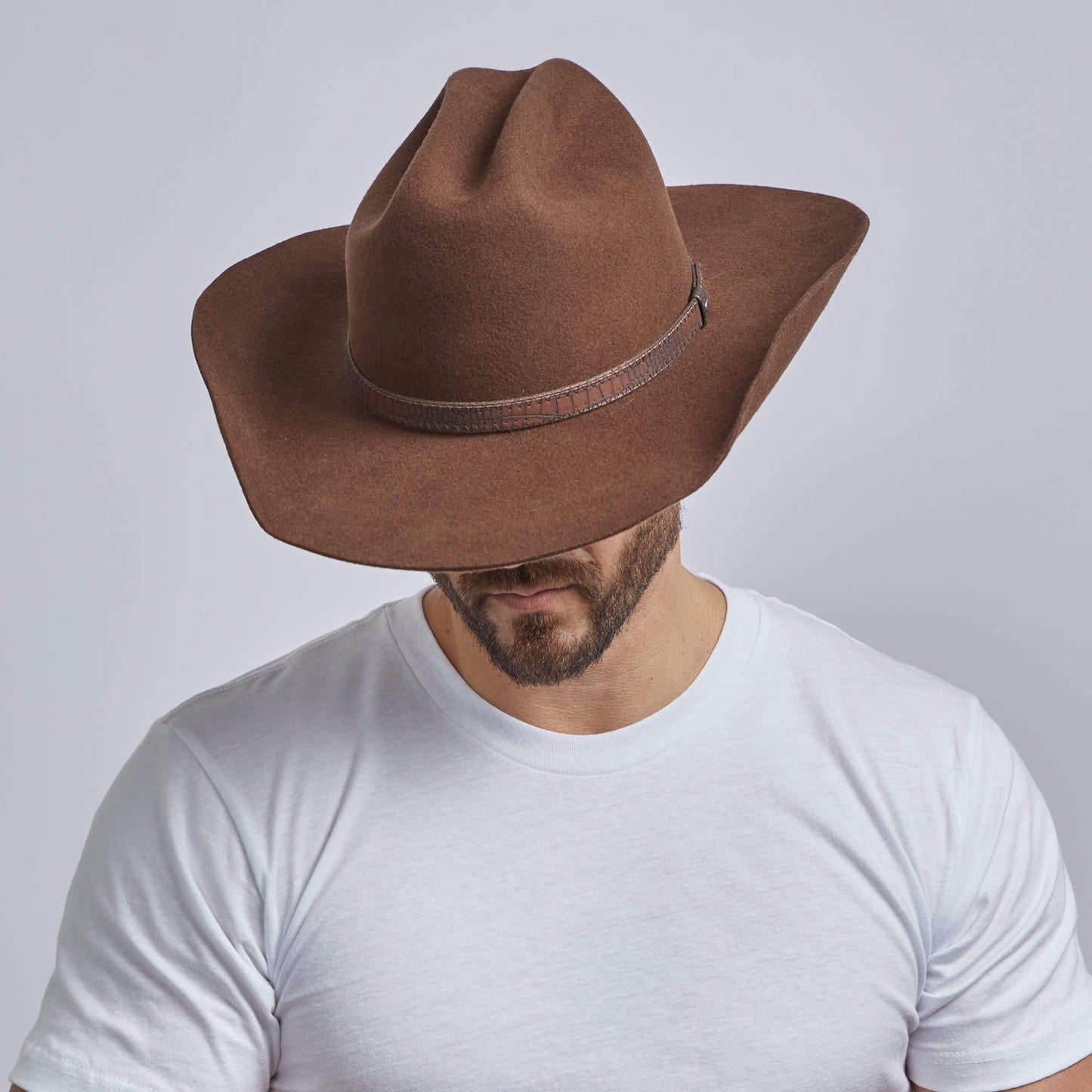 Brown Cattleman Felt Cowboy Hat