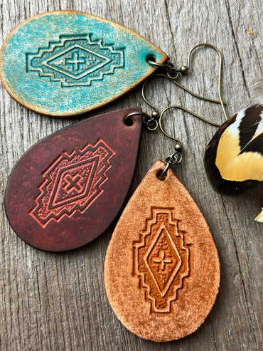 Leather Earrings Southwest Style