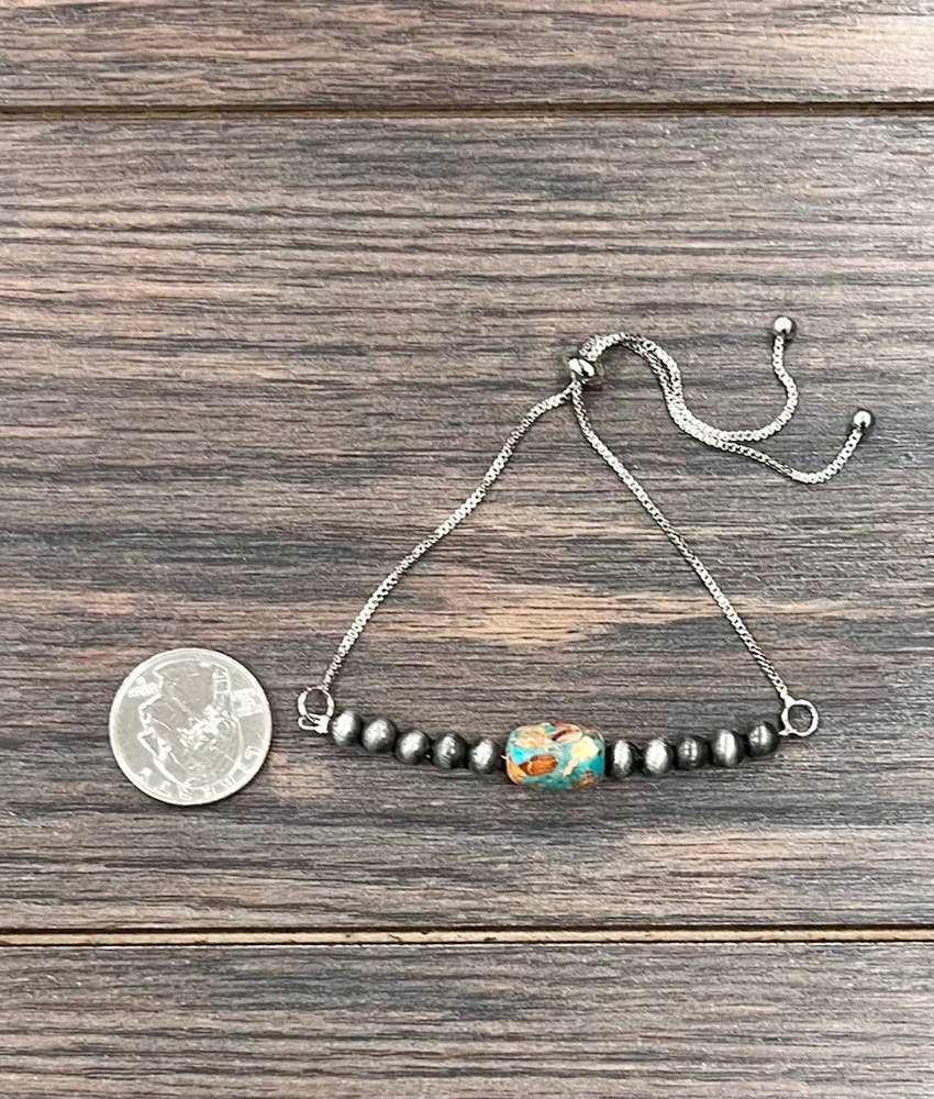 Navajo Gemstone, Adjustable Bracelet
