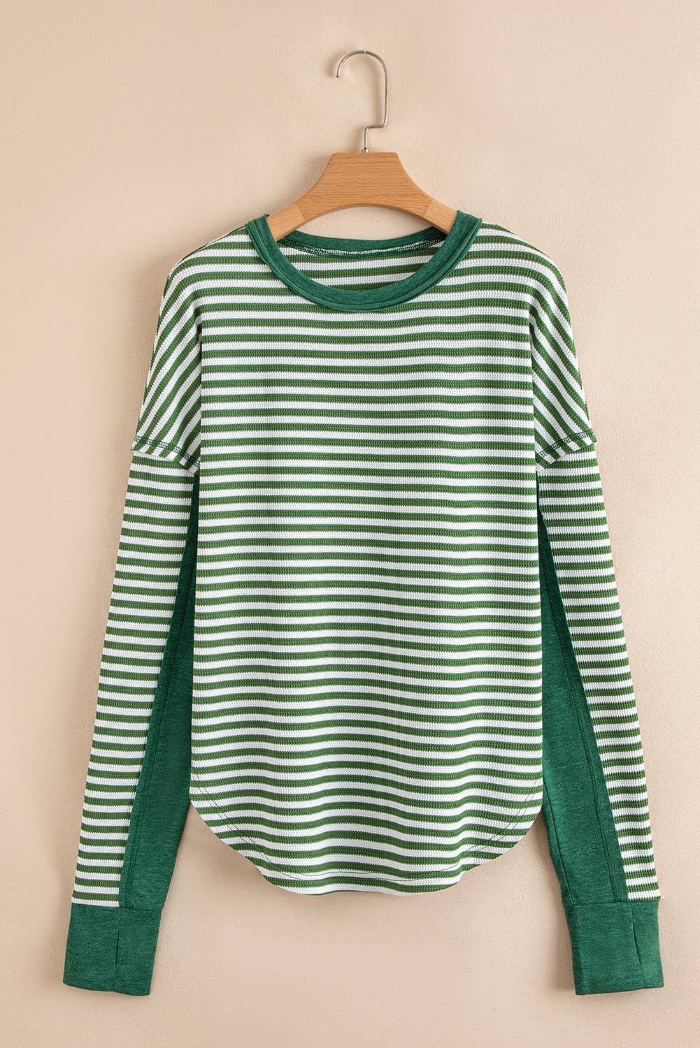 Striped Knit Drop Shoulder Top