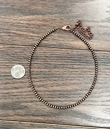 15" 4mm Copper Bead Necklace