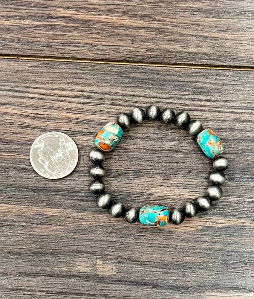 Navajo Gemstone Stretch Bracelet