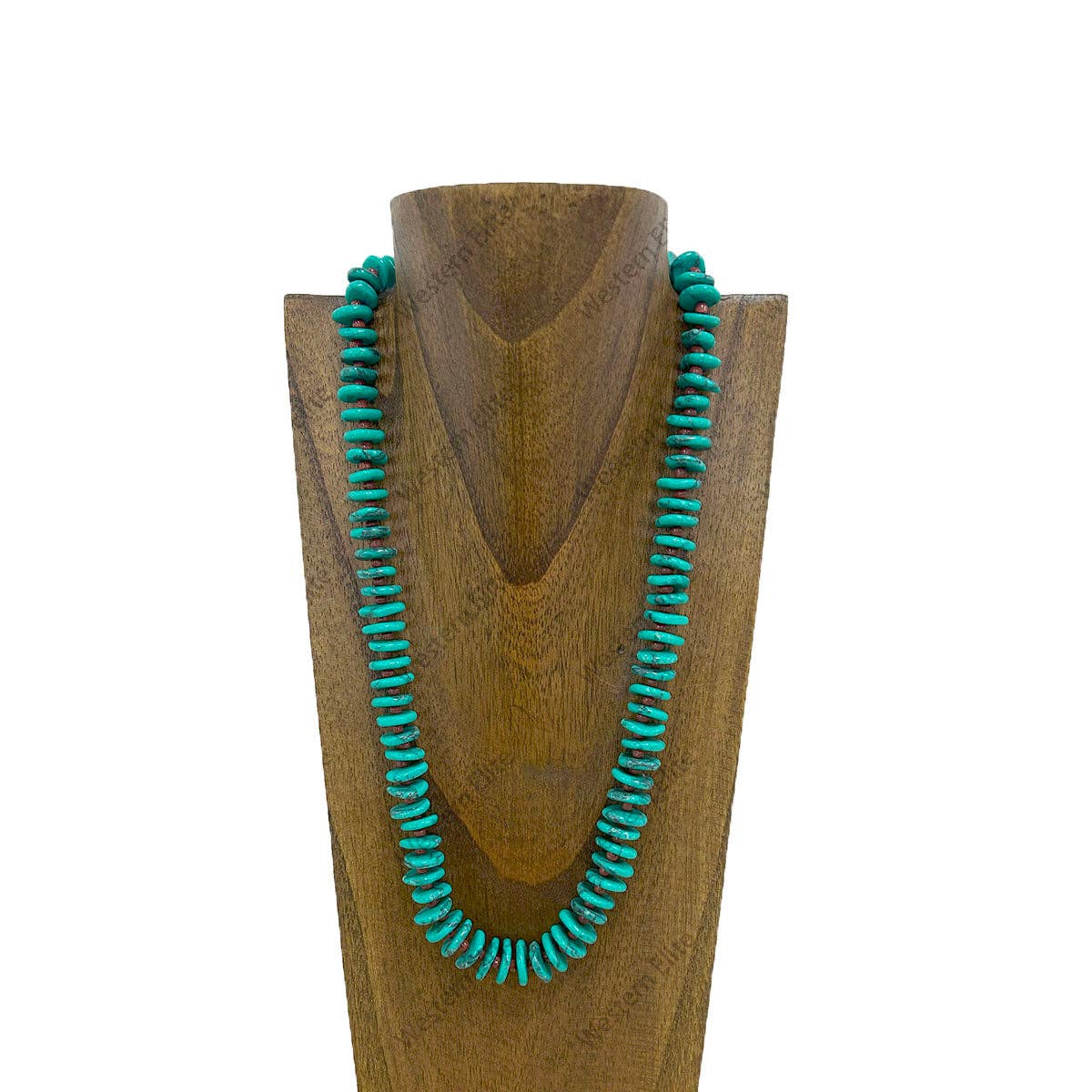 Flat Green Turquoise Stone Necklace