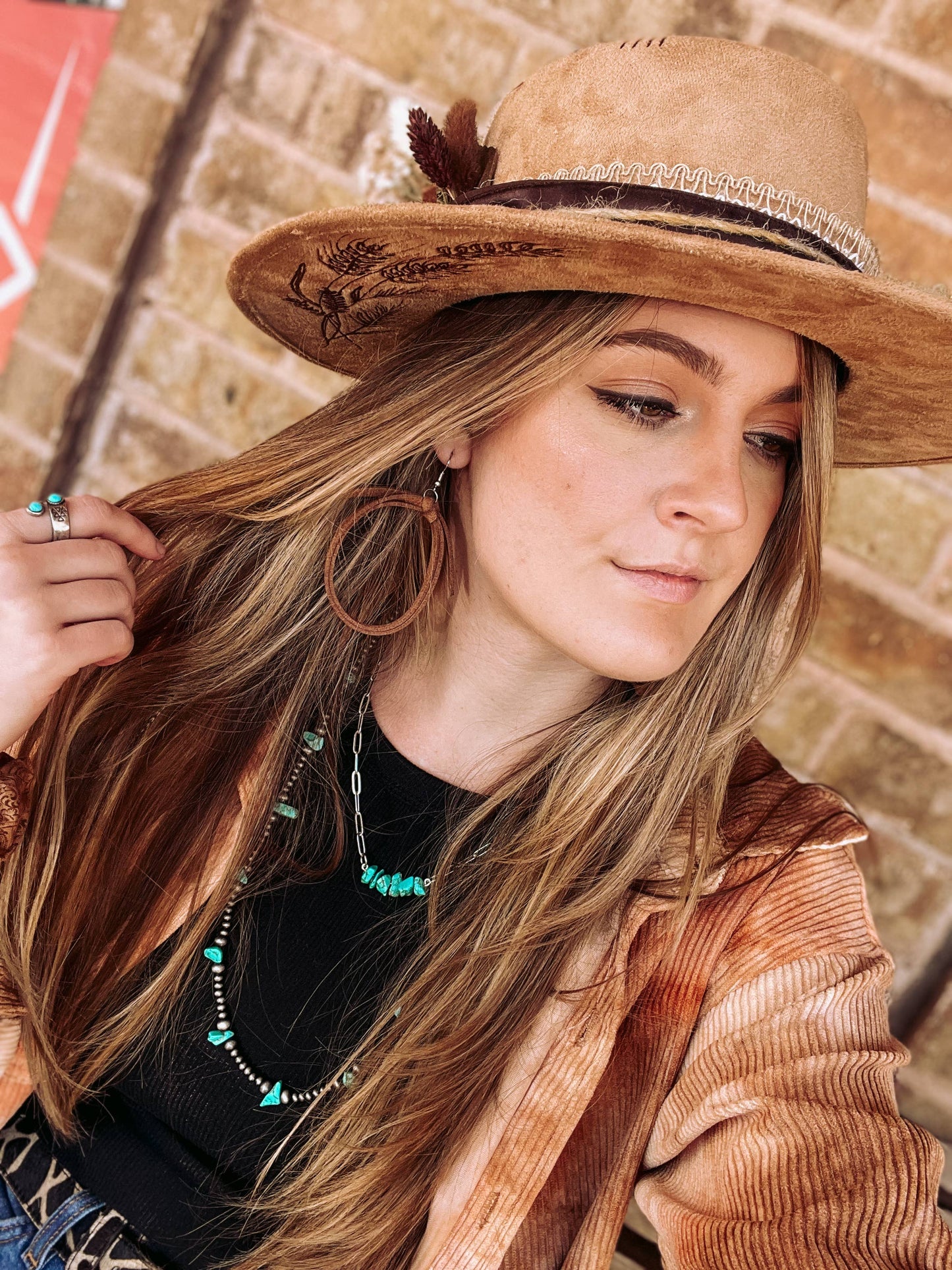 Leather Hoop Earrings