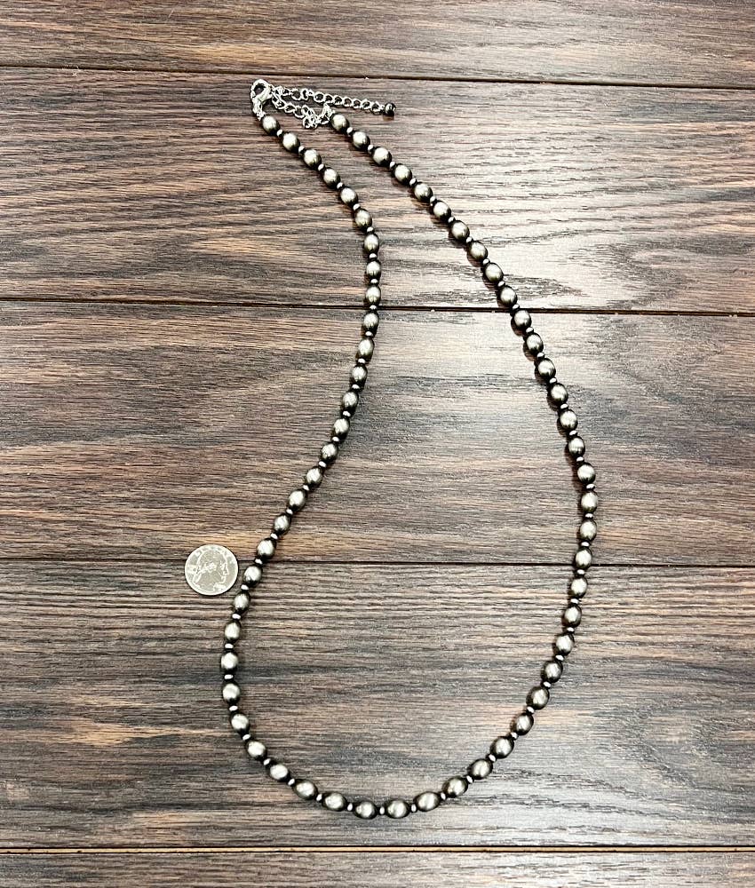 34" 10mm Oval Navajo Bead Necklace