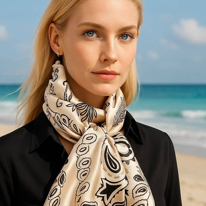 Pink & Silver Paisley Wild Rag