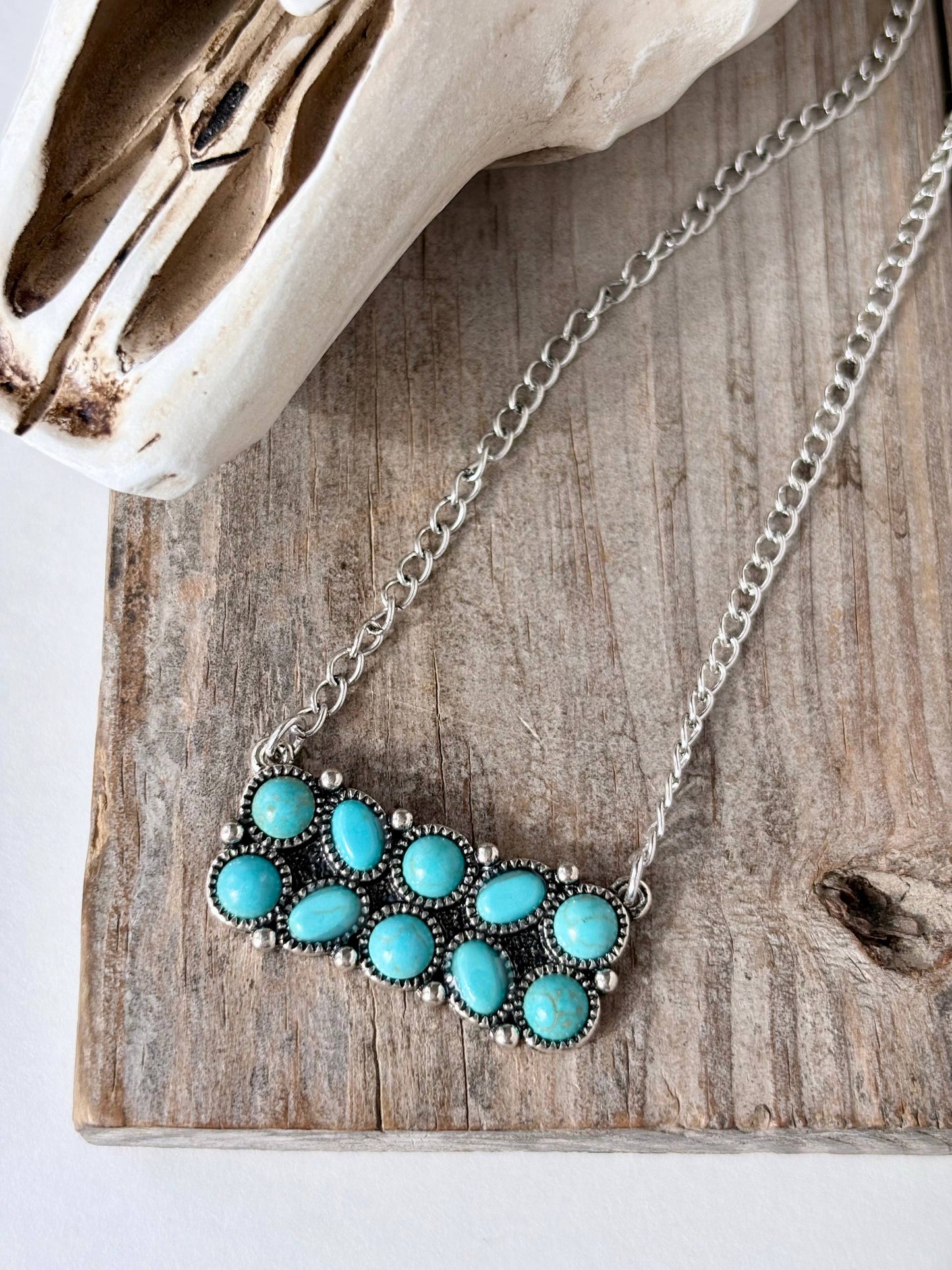 Turquoise Bar Pendant Necklace