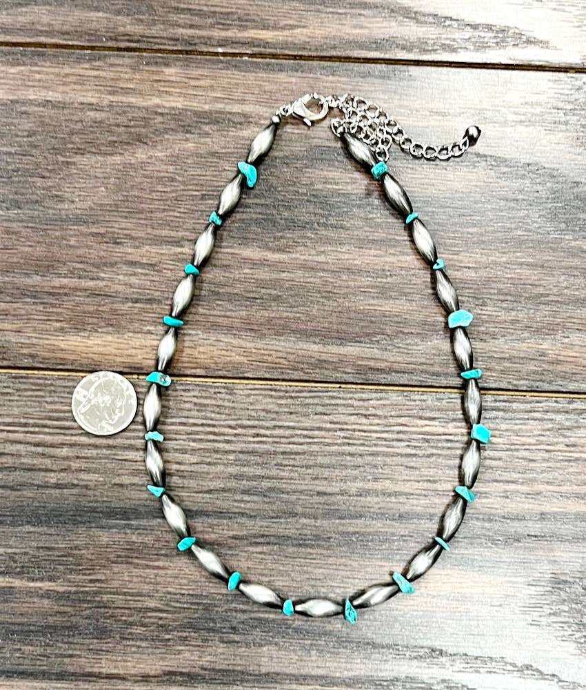 18" 18mm Elongated Navajo, Chip Necklace