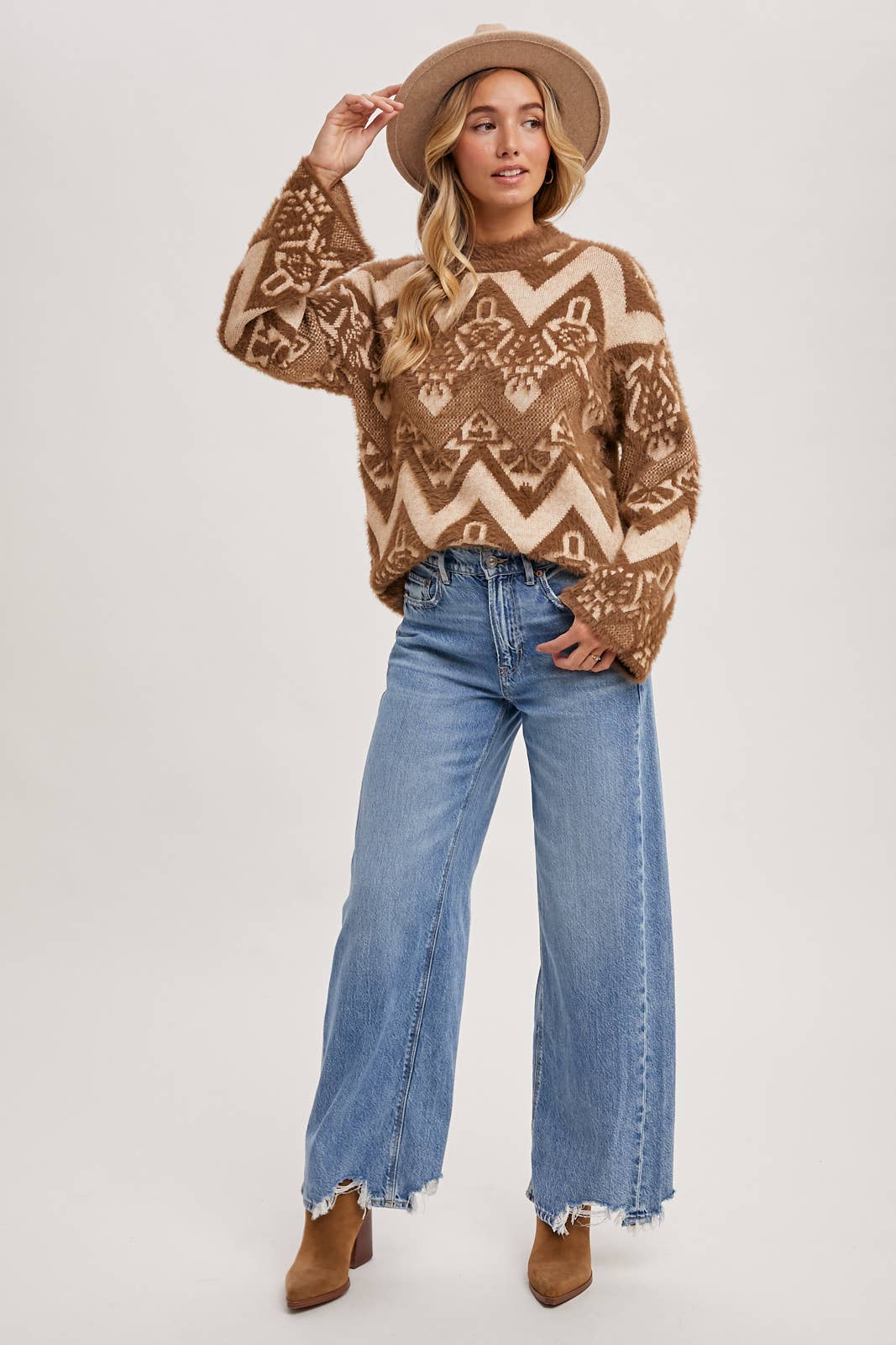 Aztec Mock Neck Sweater
