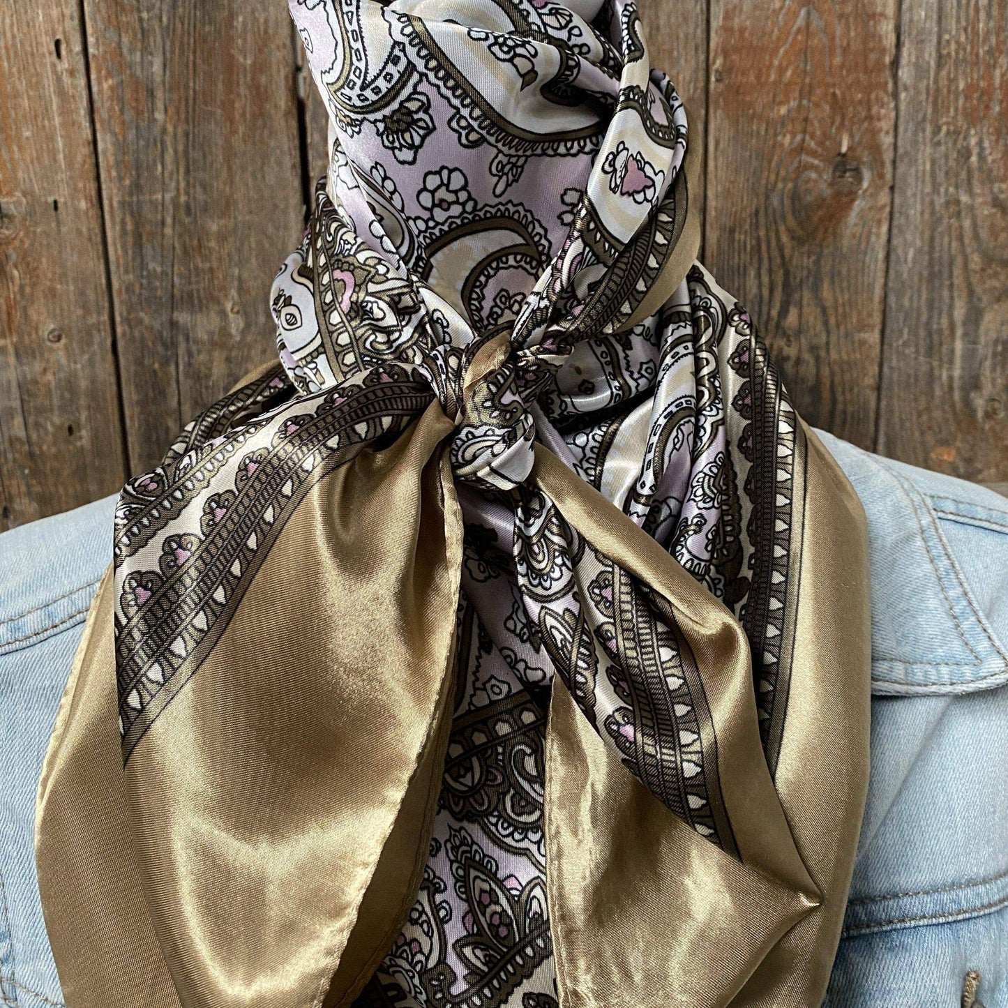 Tan & Pink Paisley Wild Rag